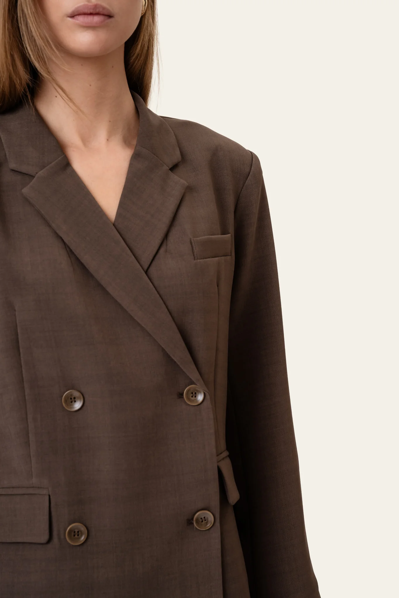 SignatureIC Double Breasted Blazer - Dark Brown - Image 7