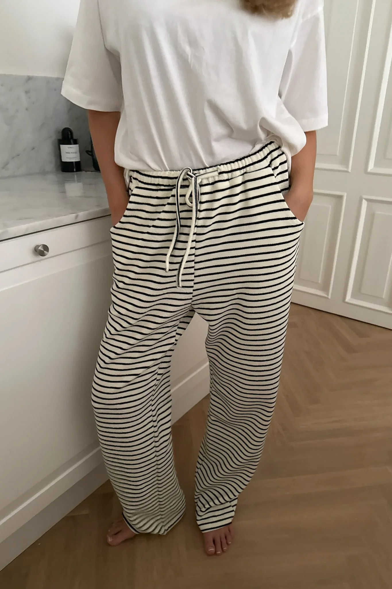 SofiaIC Soft Pants - White Black Stripes - Image 2