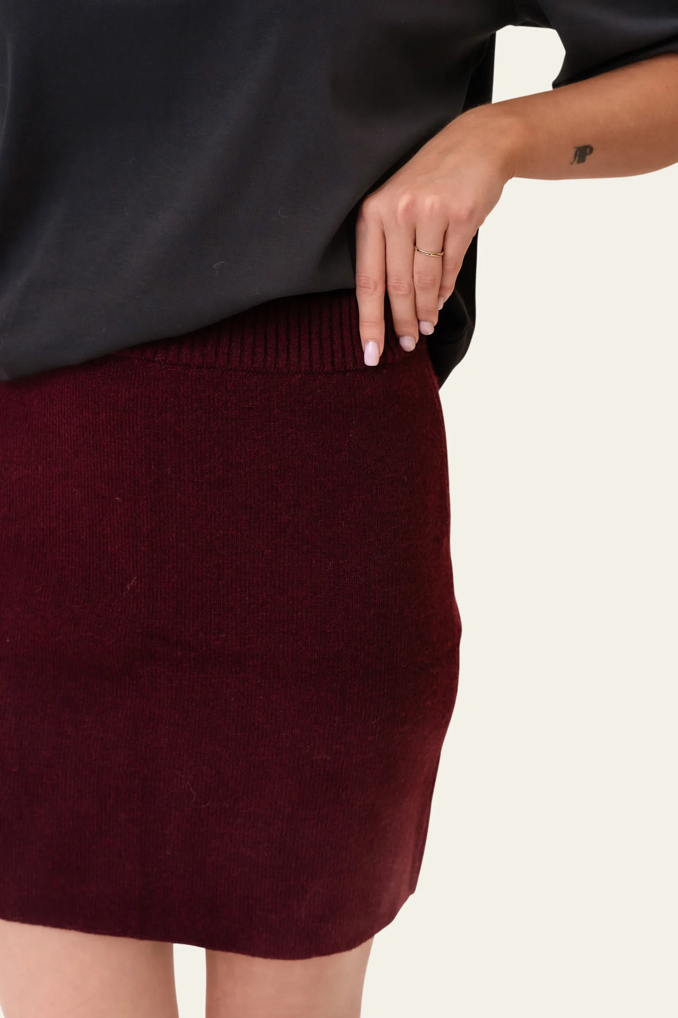 SofieIC Knit Skirt - Bordeaux - Image 3