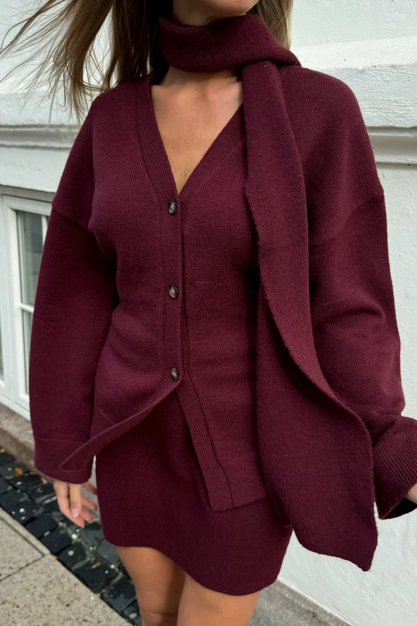 SofieIC Knit Skirt - Bordeaux - Image 5