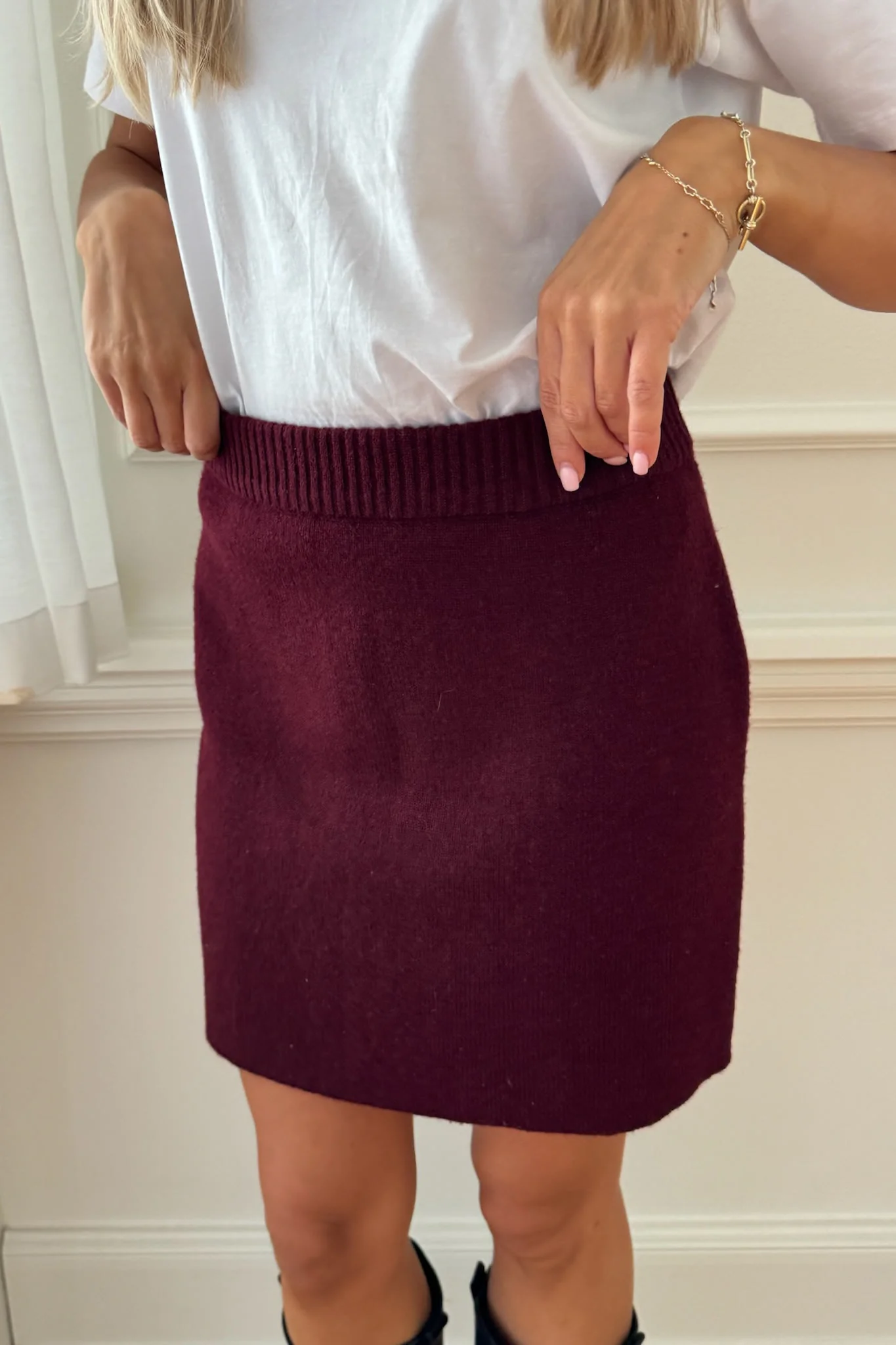 SofieIC Knit Skirt - Bordeaux - Image 8