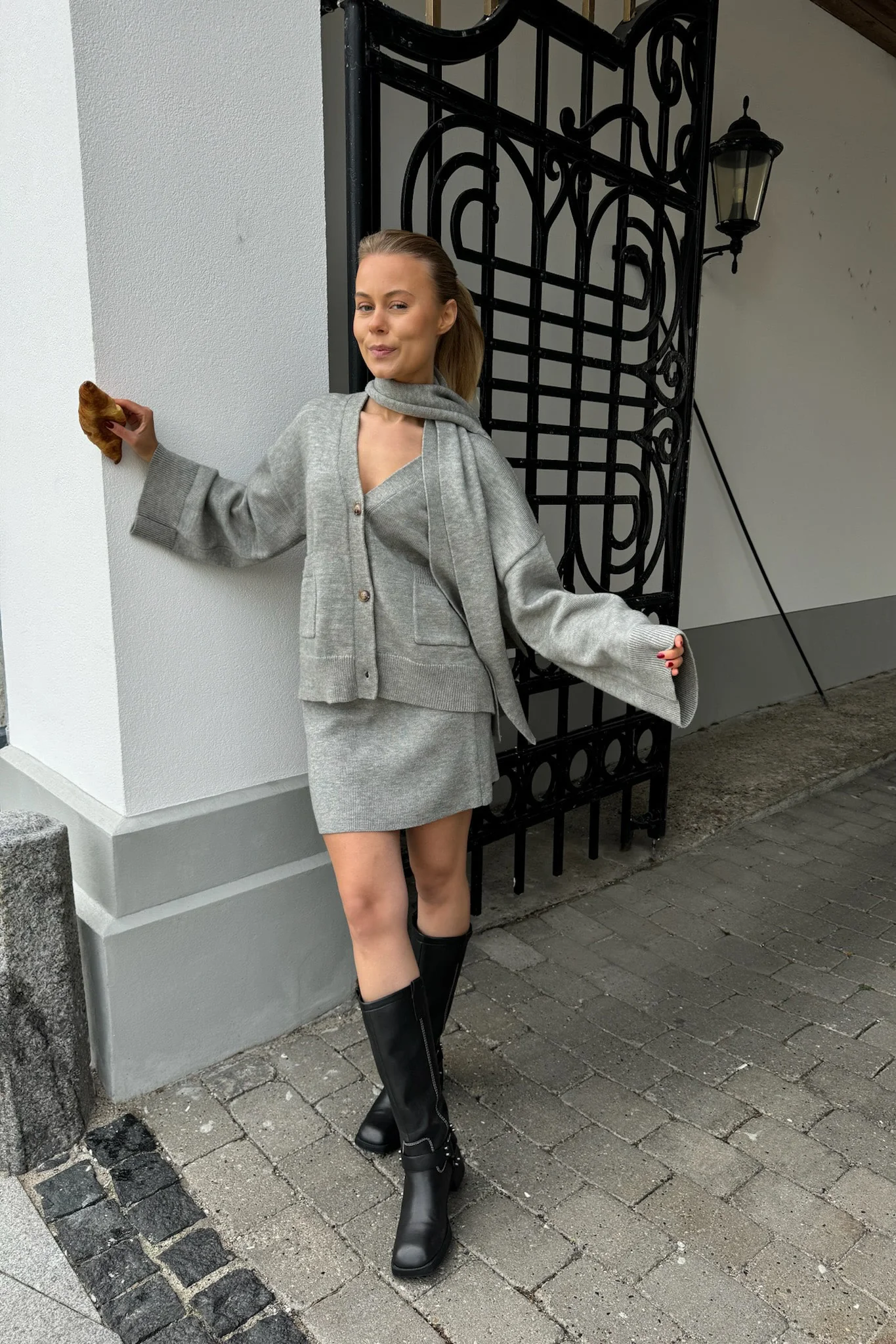 SofieIC Knit Skirt - Grey - Image 7