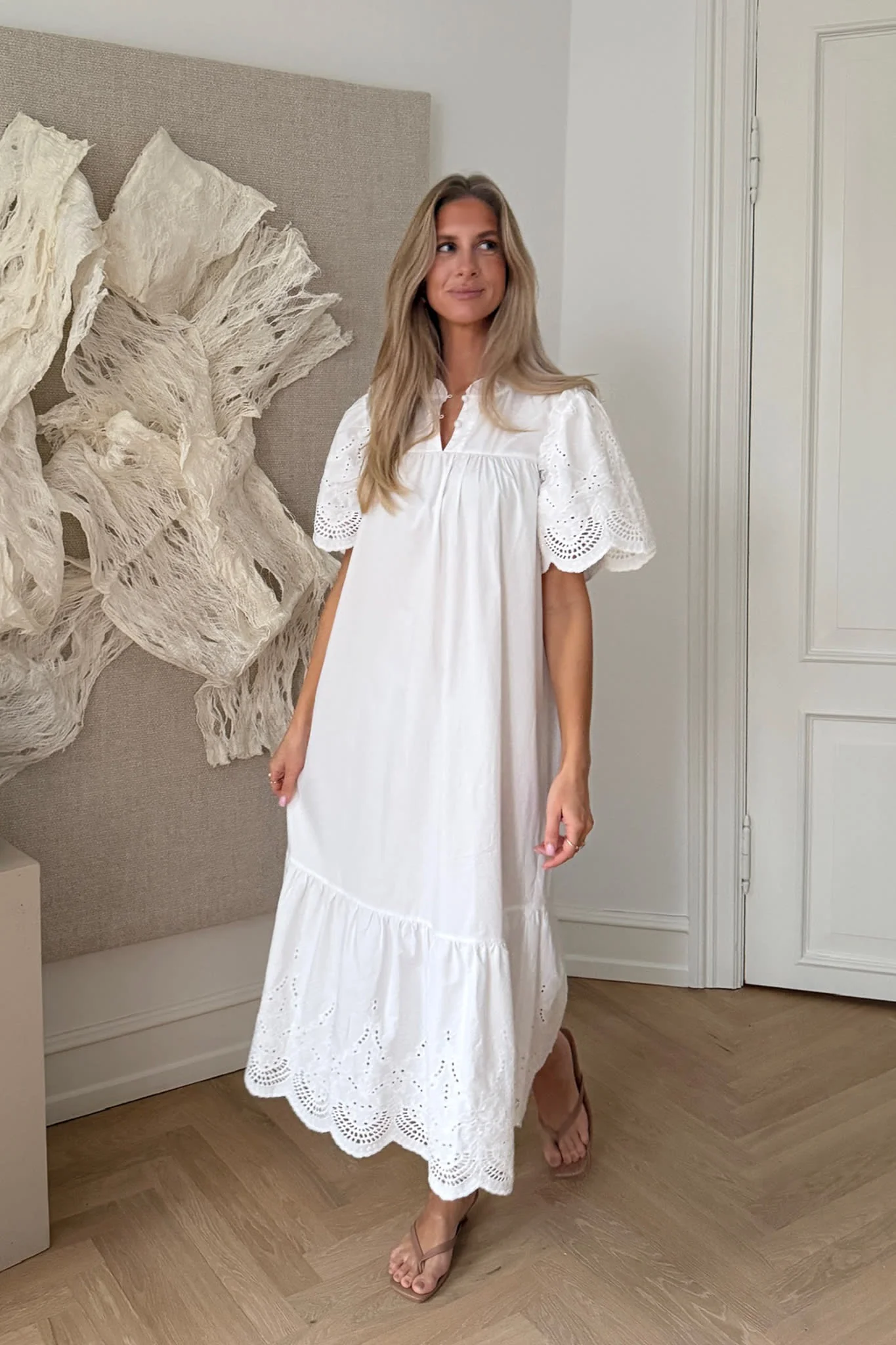 SolveigIC Long Dress - White Embroidery - Image 6