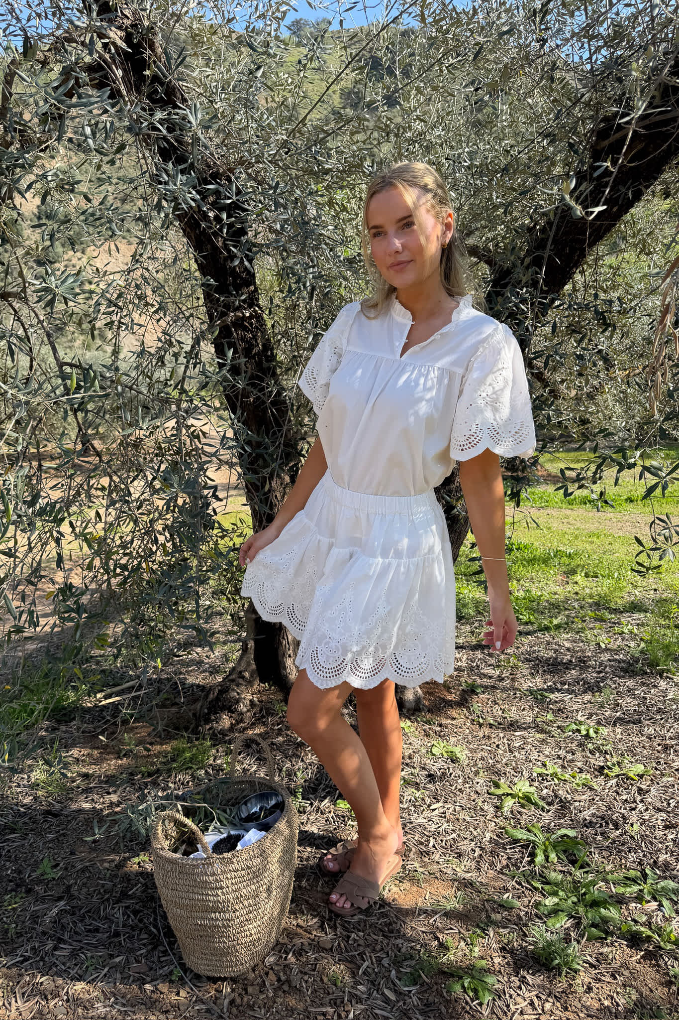 SolveigIC Mini Skirt - White Embroidery - Image 7