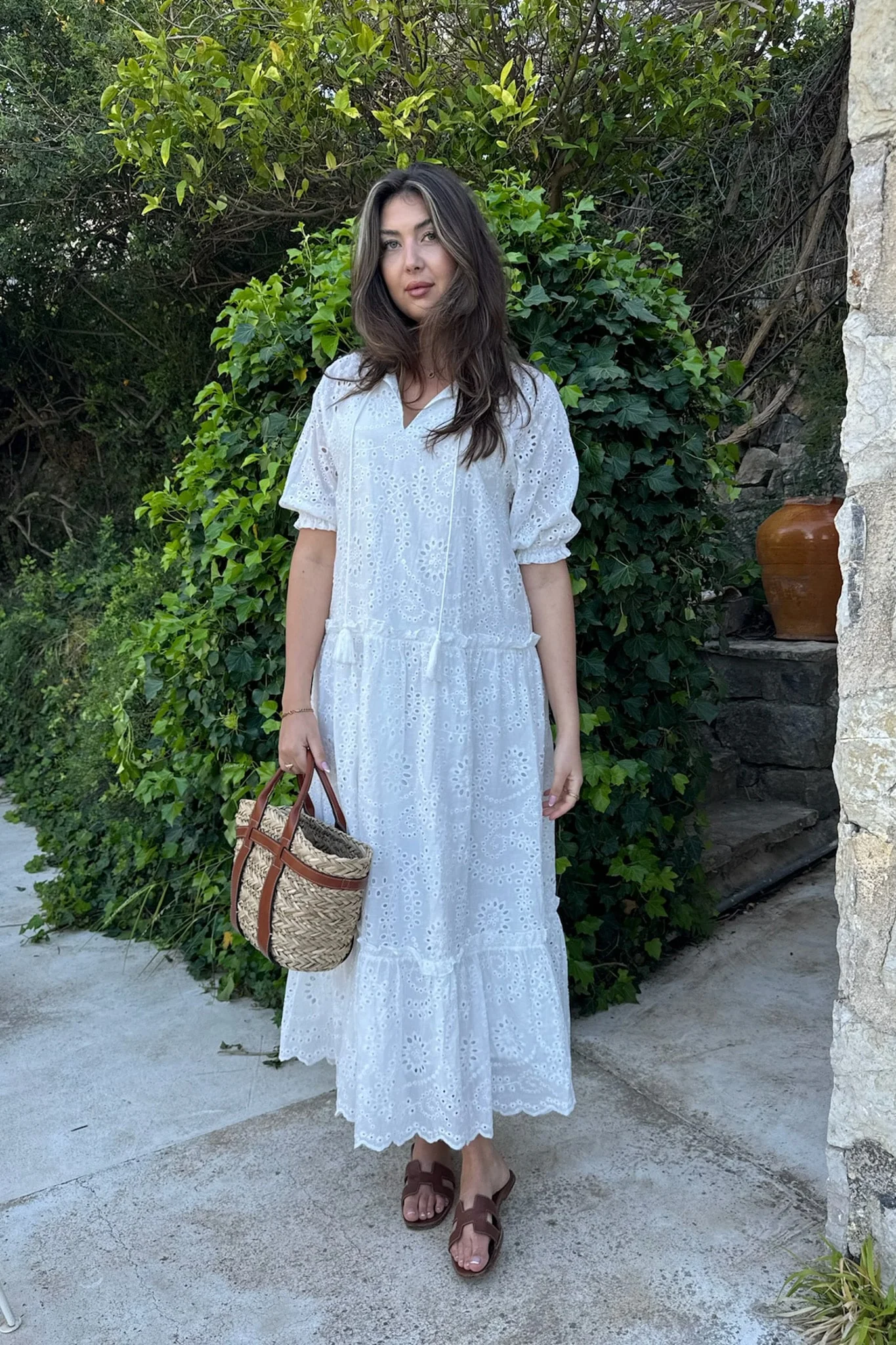 SonjaIC Long Dress - White Embroidery - Image 6
