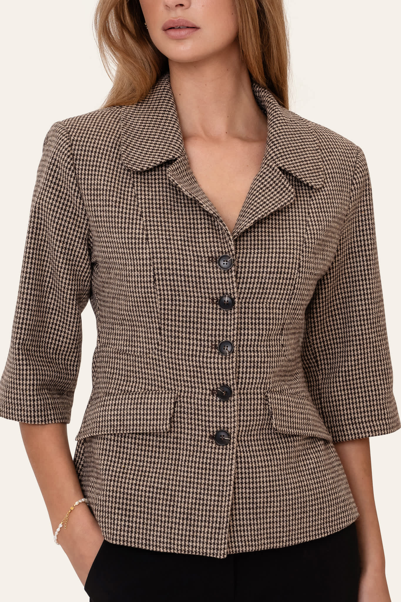 StineIC SS Blazer - Brown Checks - Image 5