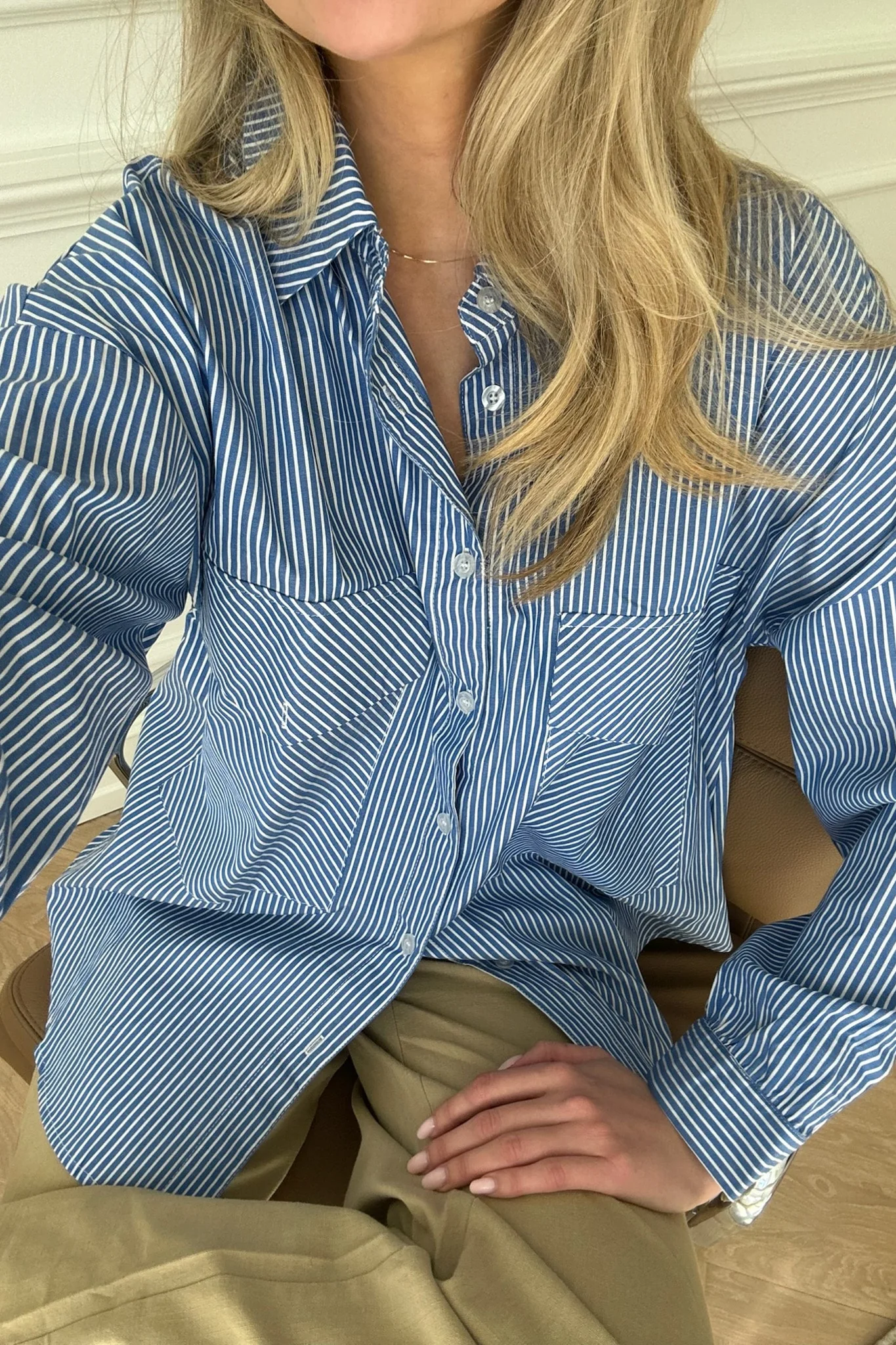 TheldaIC Shirt - Dark Blue White Stripe - Image 2
