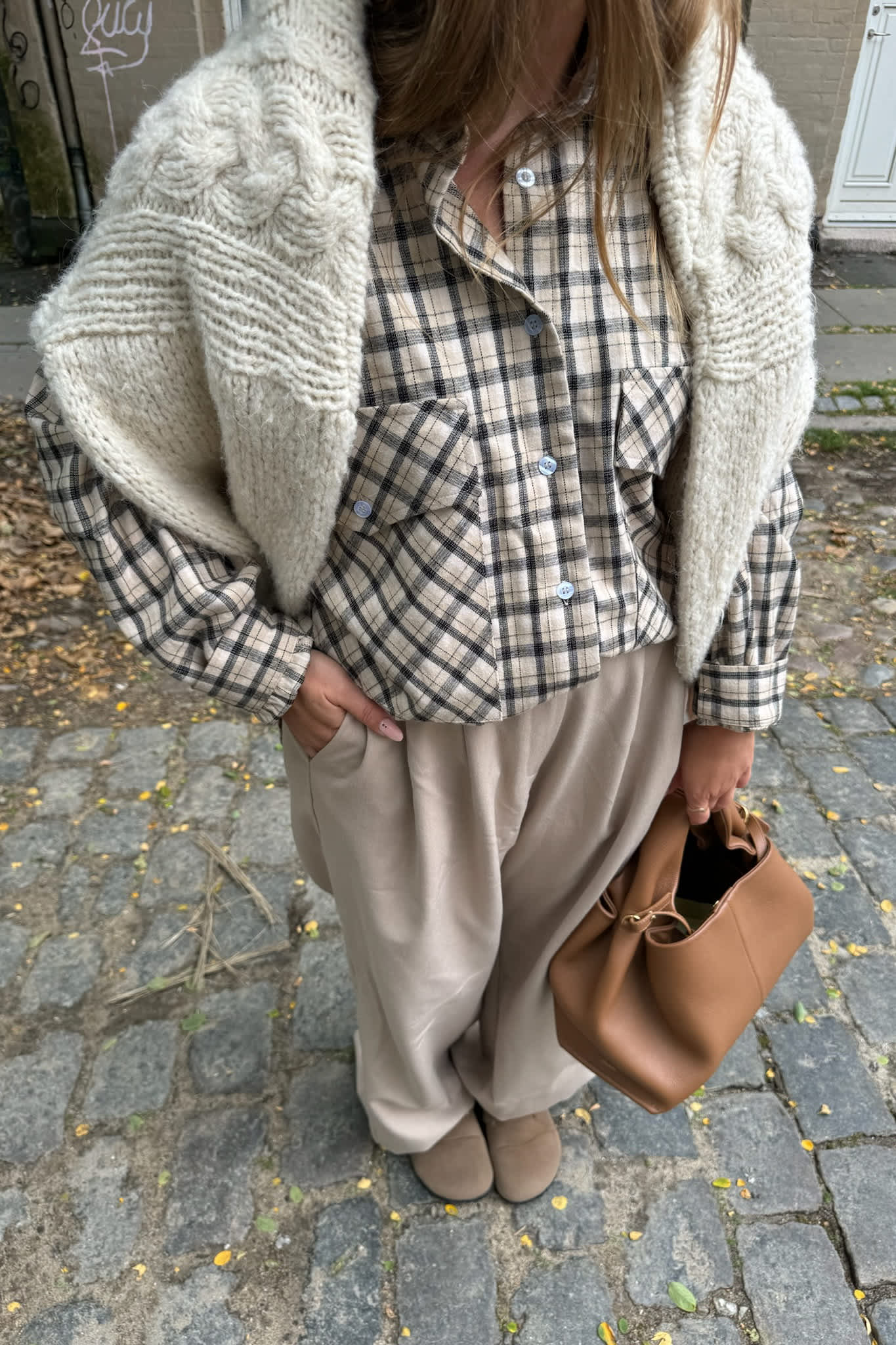 TheldaIC Shirt - Beige Black Checks - Image 2