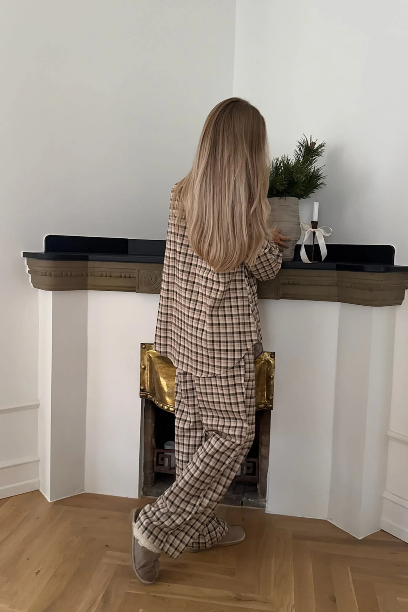 TheldaIC Shirt - Beige Black Checks - Image 4
