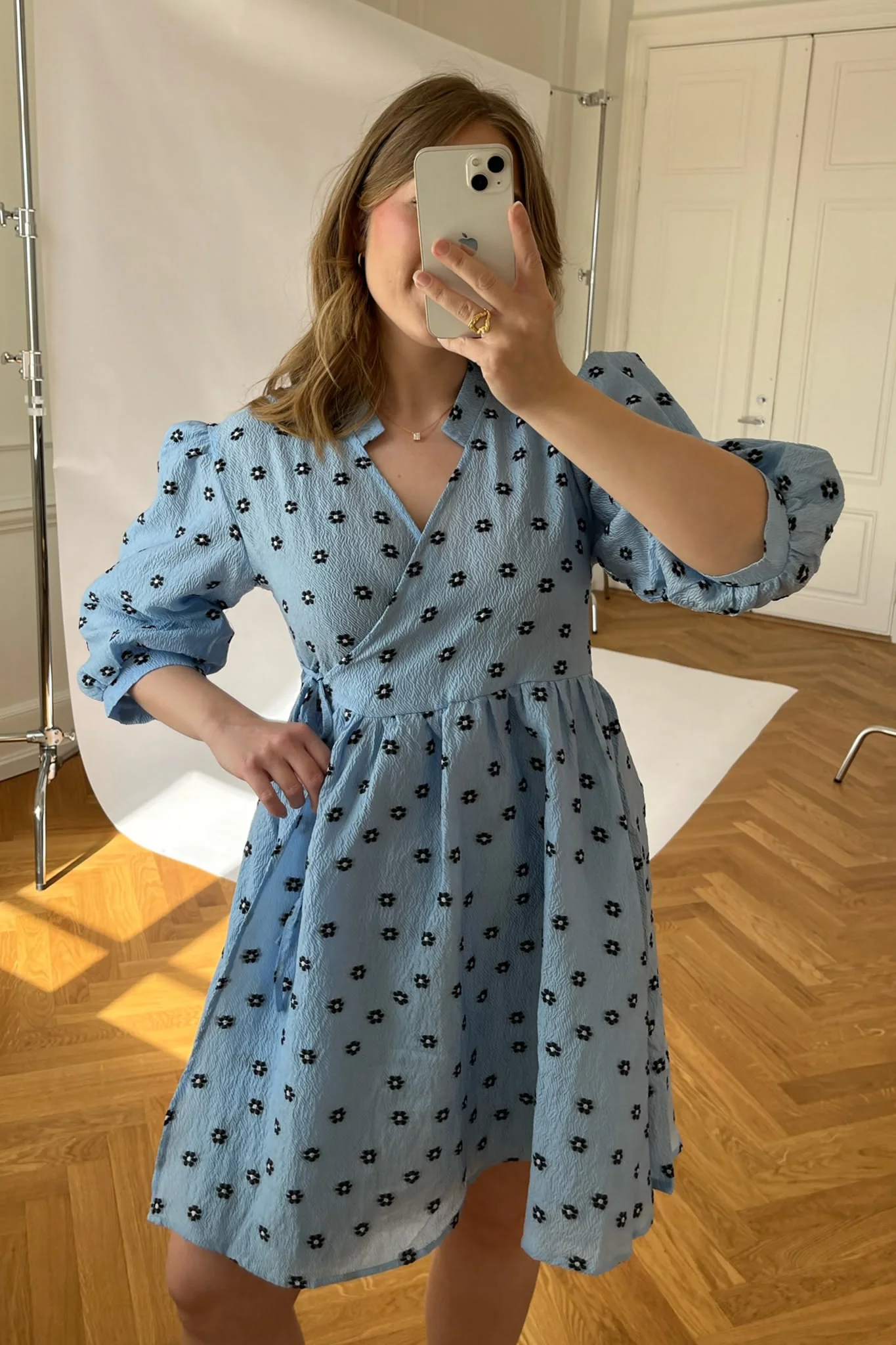 Noella Tulip Aida Dress - Light Blue Flower - Image 4