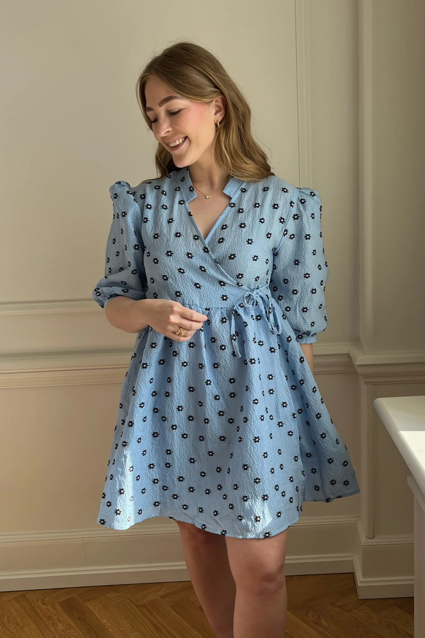 Noella Tulip Aida Dress - Light Blue Flower - Image 5