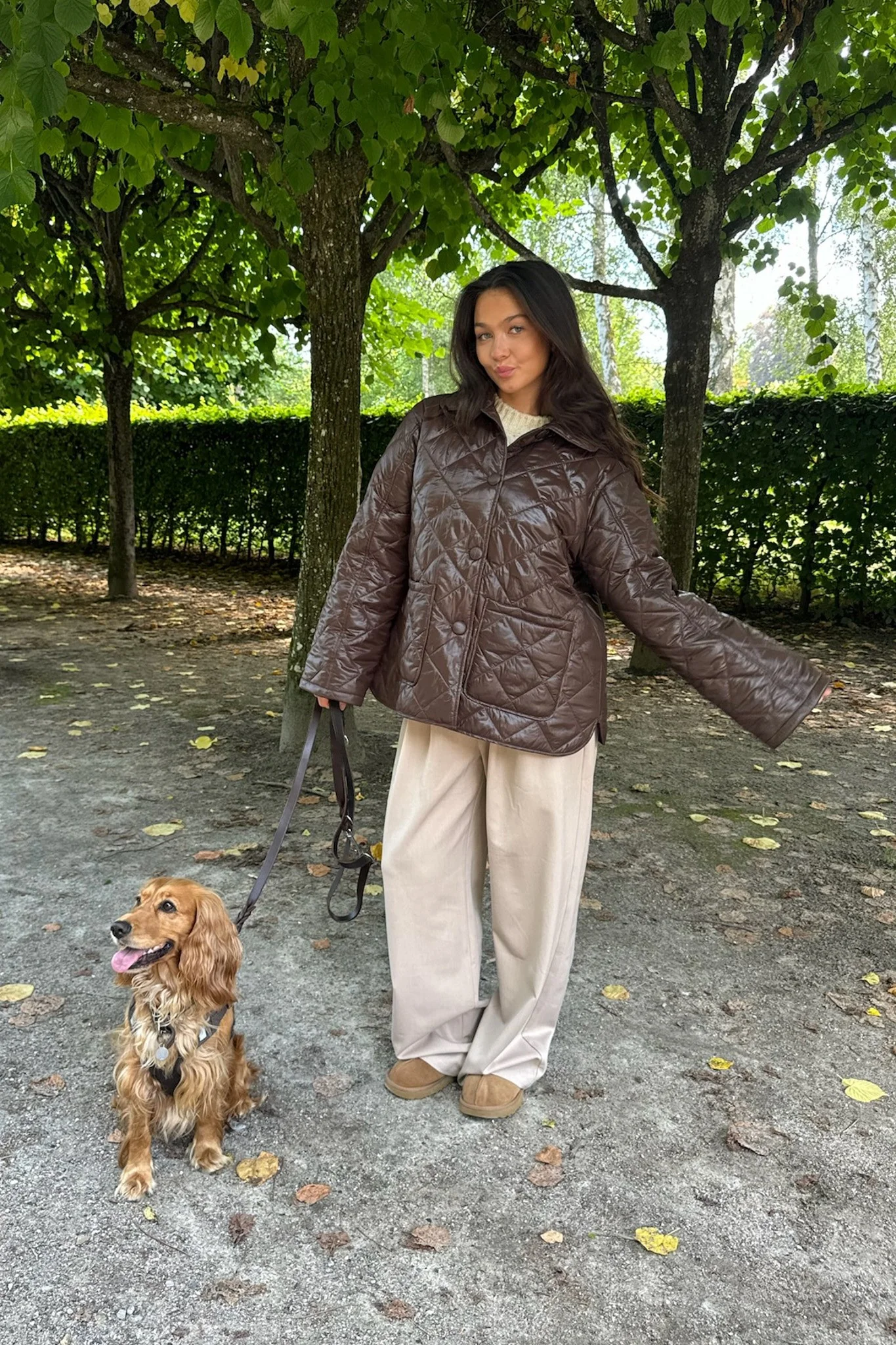 UmaIC Quilted Jacket - Chocolate Brown - Image 11