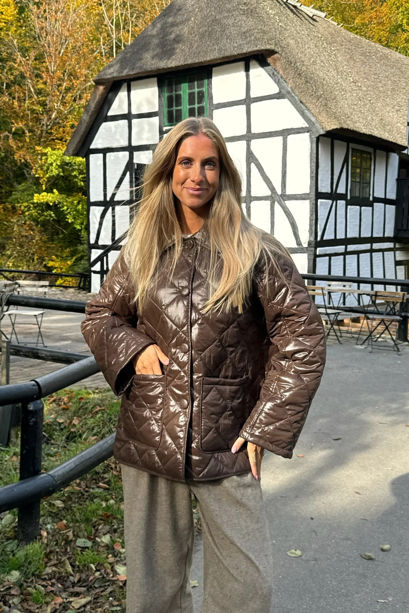 UmaIC Quilted Jacket - Chocolate Brown - Image 8