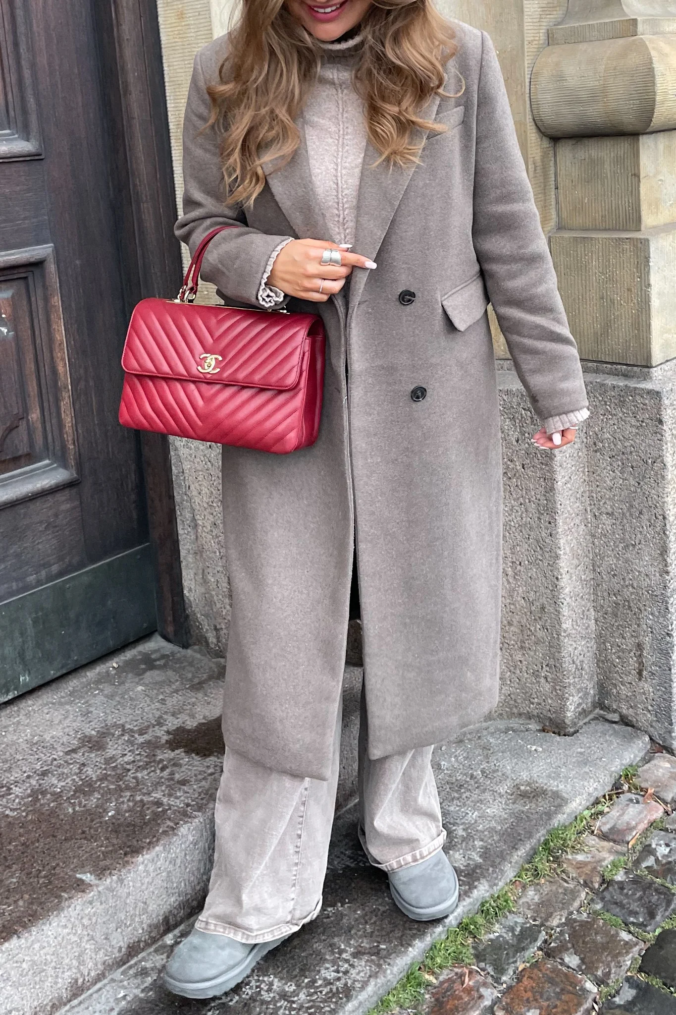 VMVenetavega Long Wool Coat - Chocolate Chip - Image 2