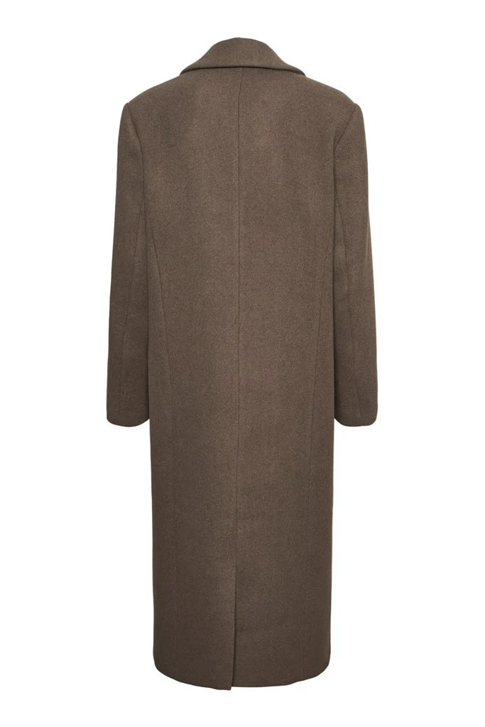 VMVenetavega Long Wool Coat - Chocolate Chip - Image 7