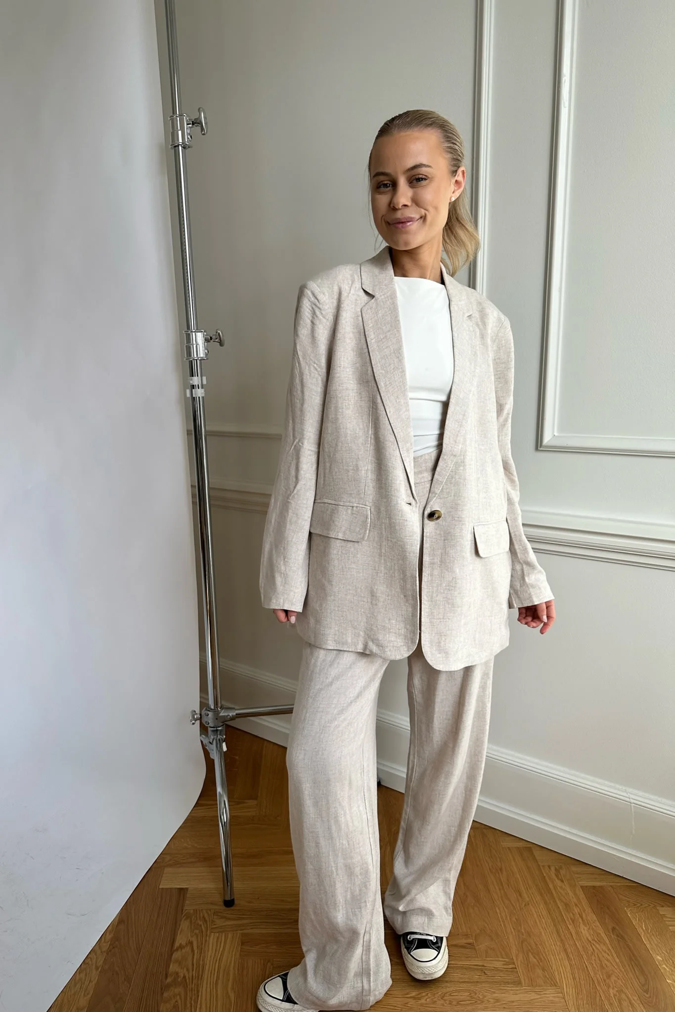 VMVera LS Linen Blazer - Oatmeal Nature Tone - Image 2