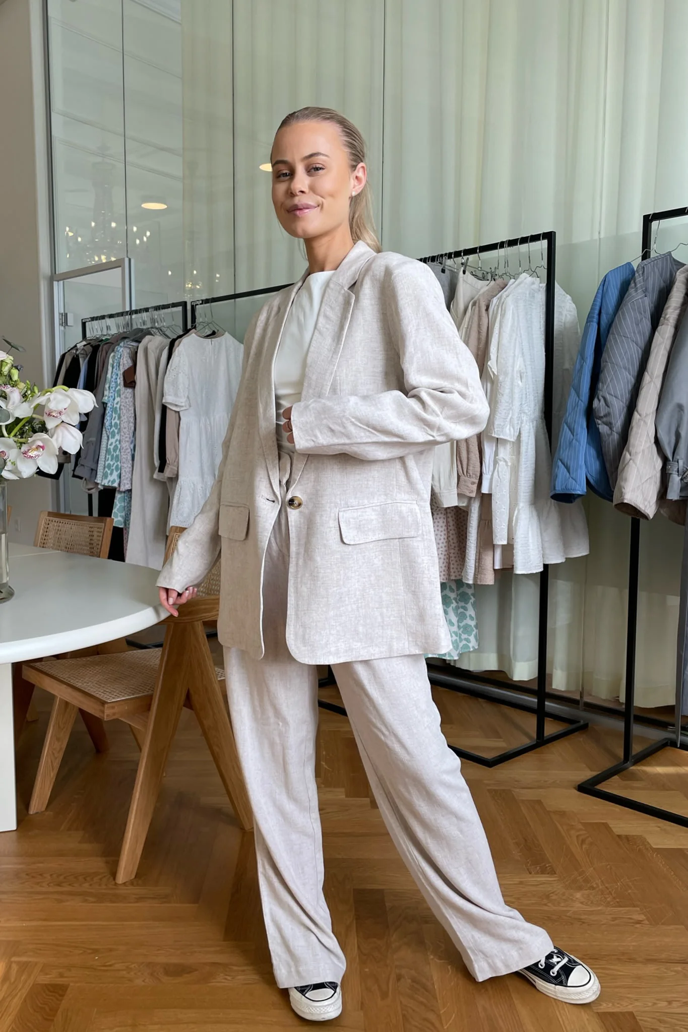 VMVera LS Linen Blazer - Oatmeal Nature Tone - Image 5