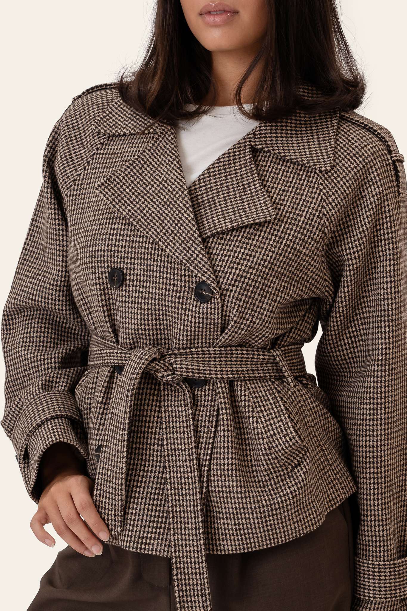 VeraIC Trenchcoat - Brown Checks - Image 4