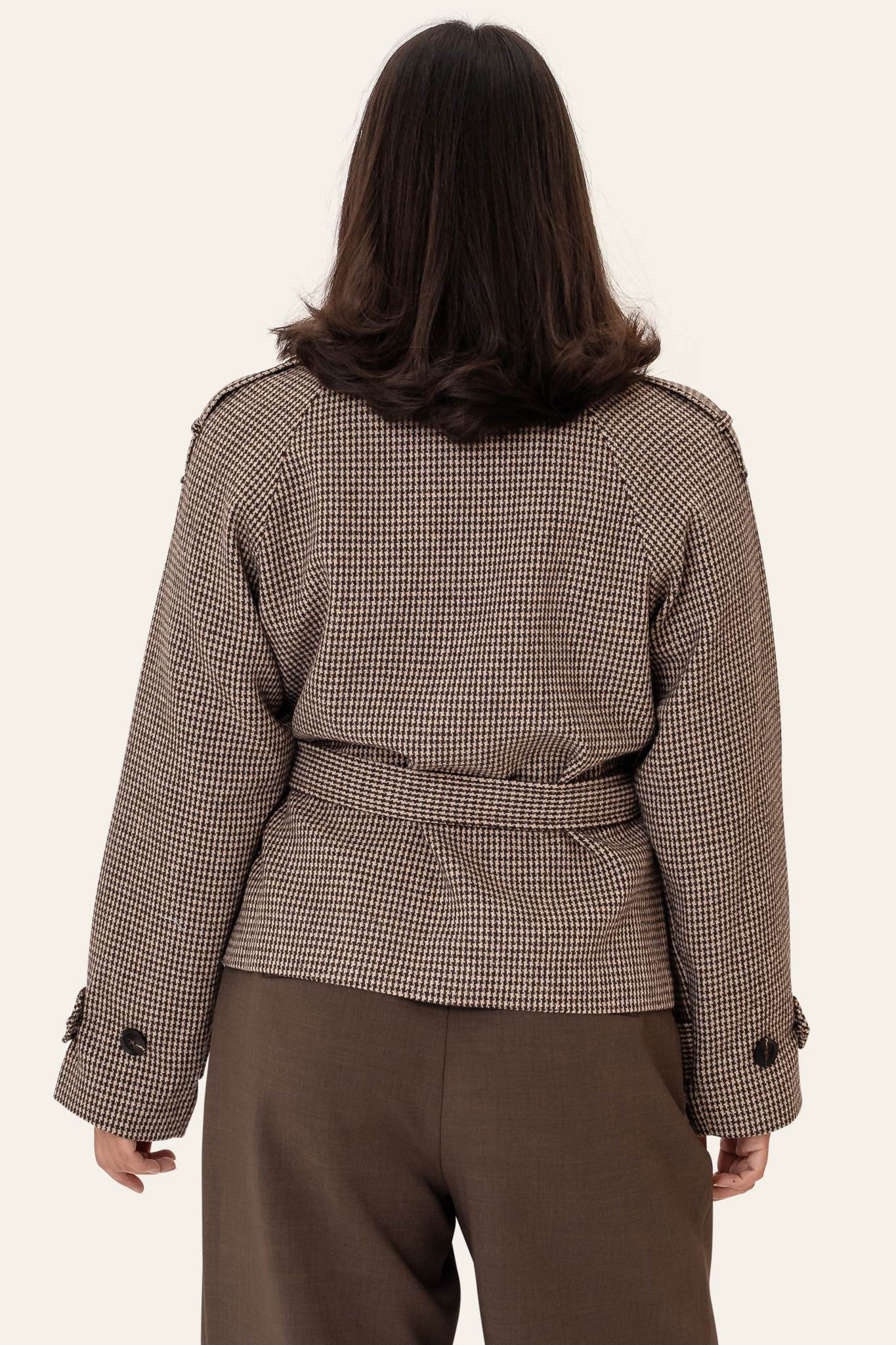 VeraIC Trenchcoat - Brown Checks - Image 5