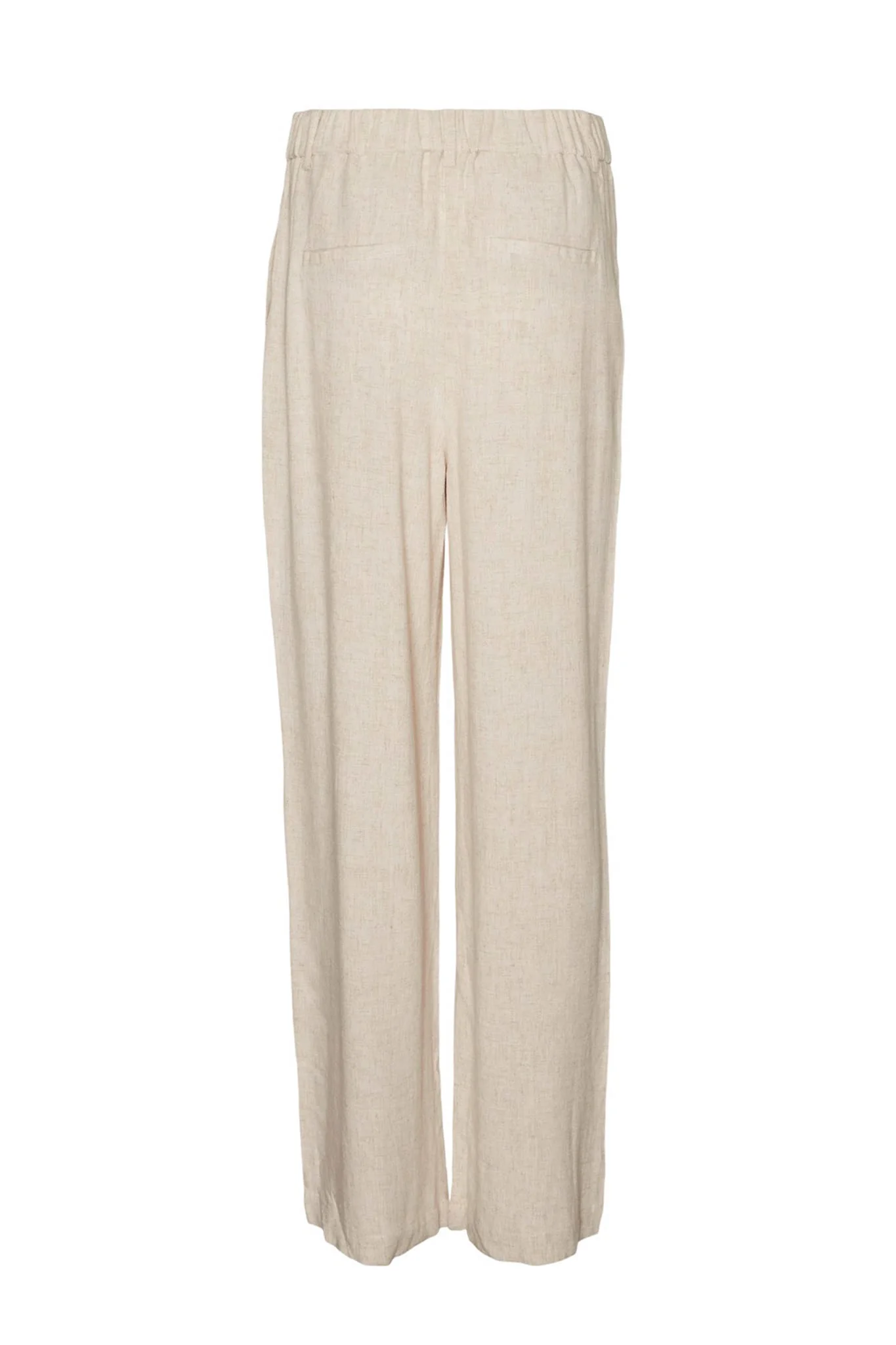 VMVera MR Wide Linen Pants - Oatmeal Nature Tone - Image 9