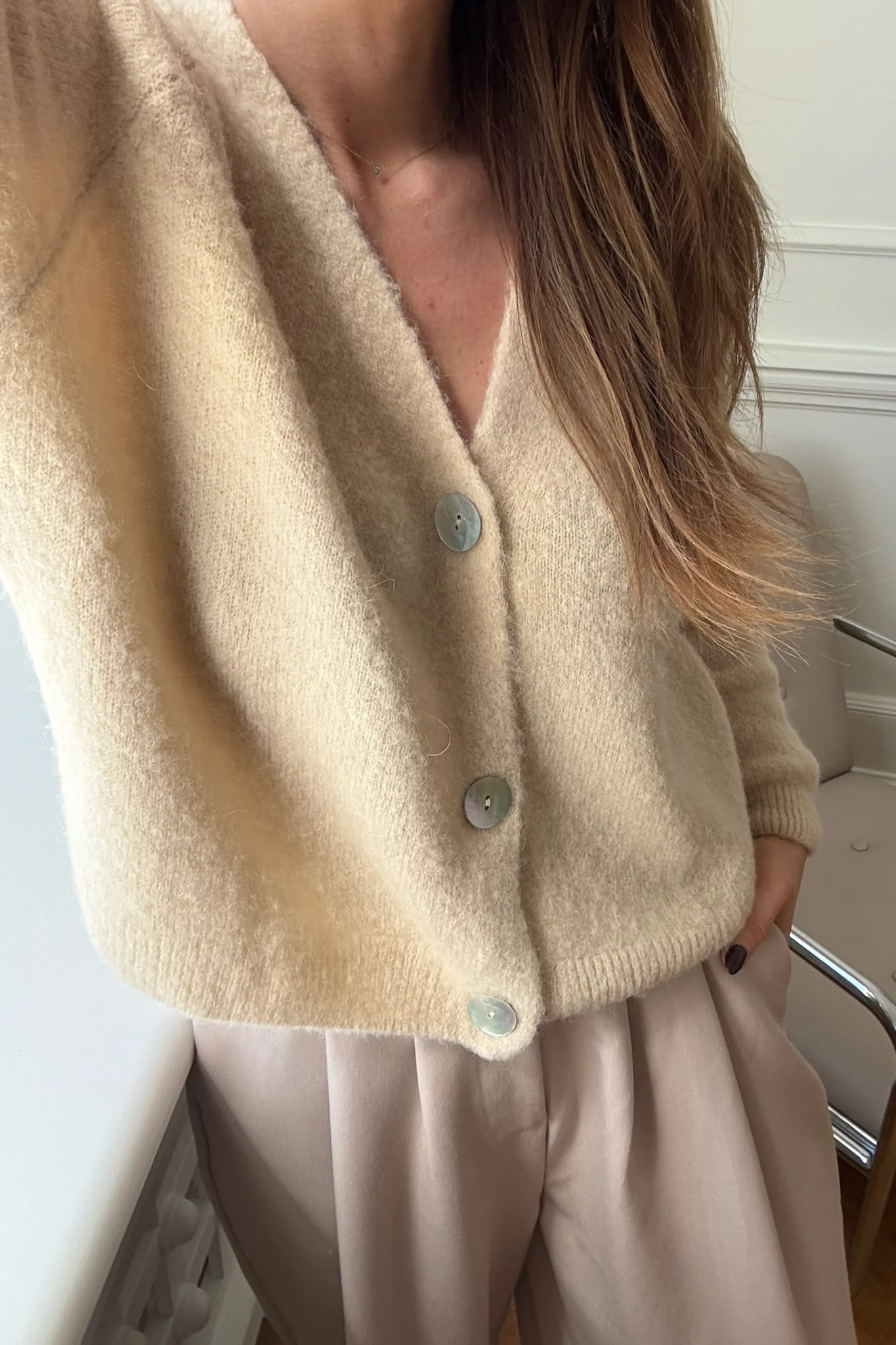 VickyIC Cardigan - Creme - Image 8