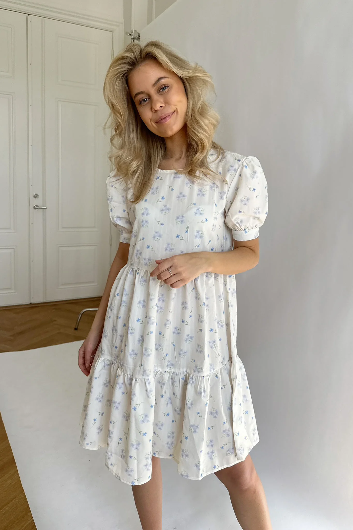 VilmaIC Dress - Cream/Blue - Image 8