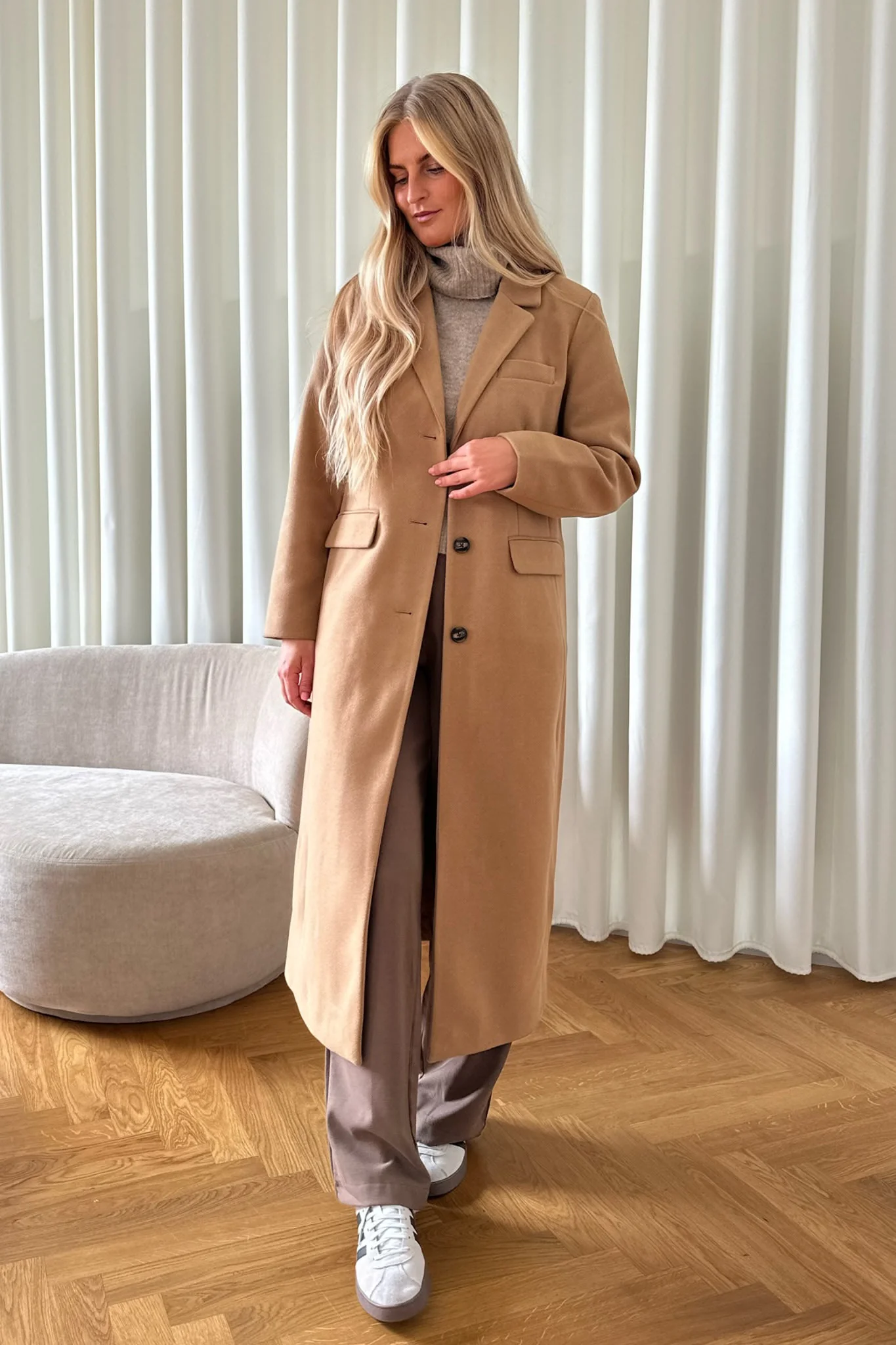 VMVincemilan Long Coat - Tigers Eye Solid - Image 6