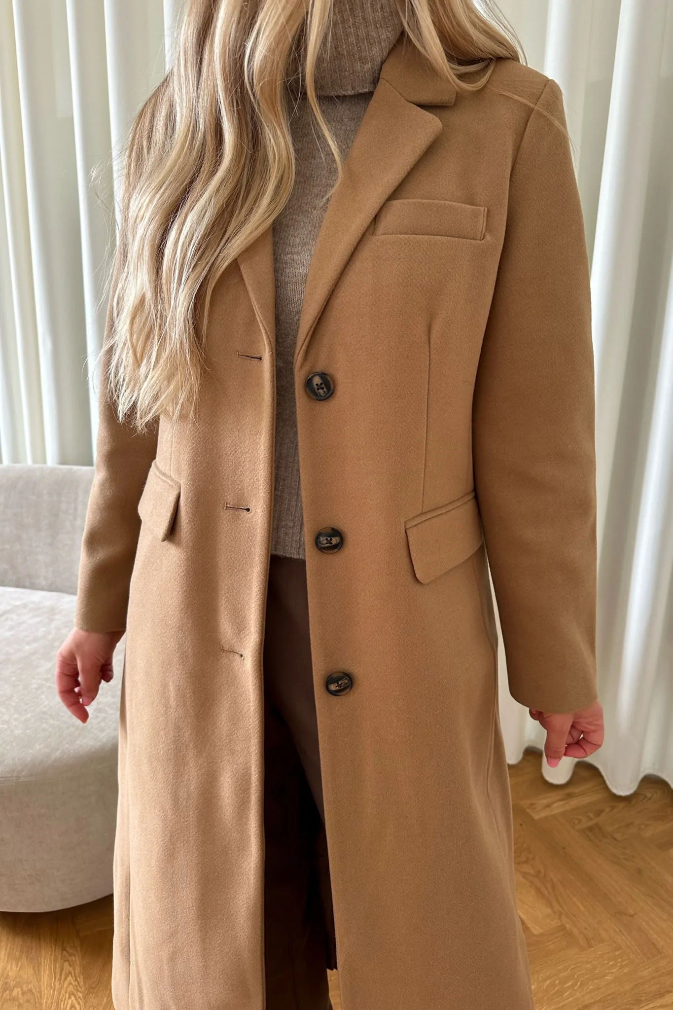 VMVincemilan Long Coat - Tigers Eye Solid - Image 7