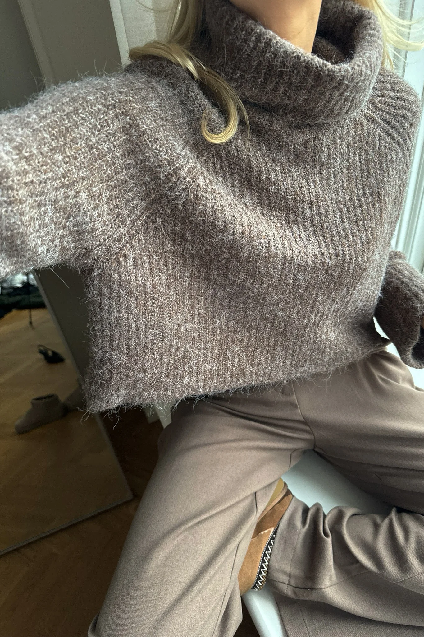 VMEndy LS Rollneck Pullover - Brown Lentil W Melange - Image 2