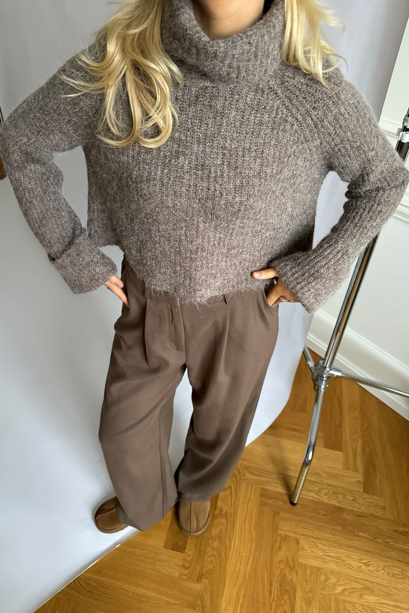 VMEndy LS Rollneck Pullover - Brown Lentil W Melange - Image 3