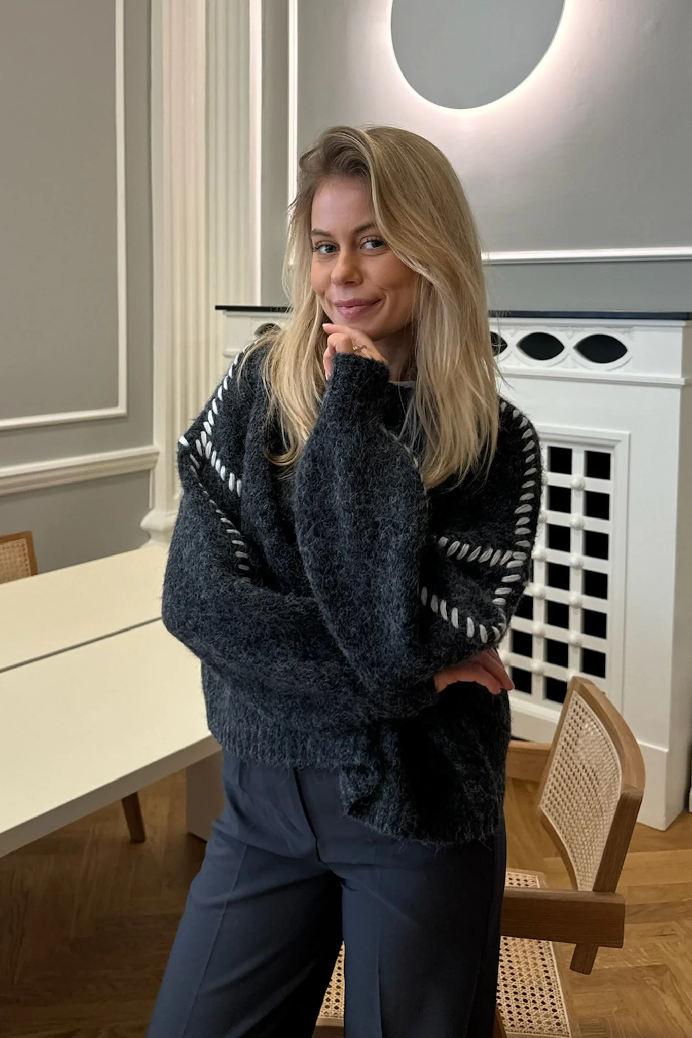 VMZen LS Oneck Pullover - Dark Grey Melange - Image 4
