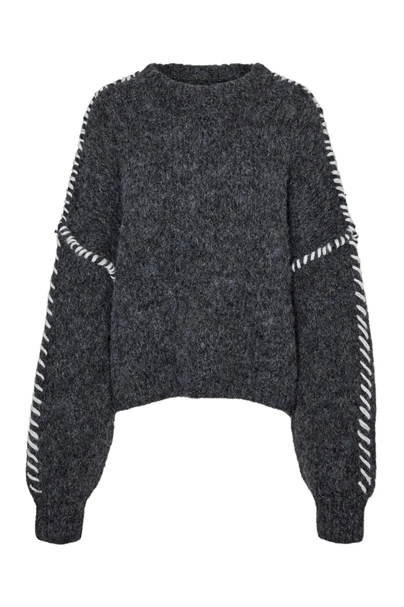 VMZen LS Oneck Pullover - Dark Grey Melange - Image 6